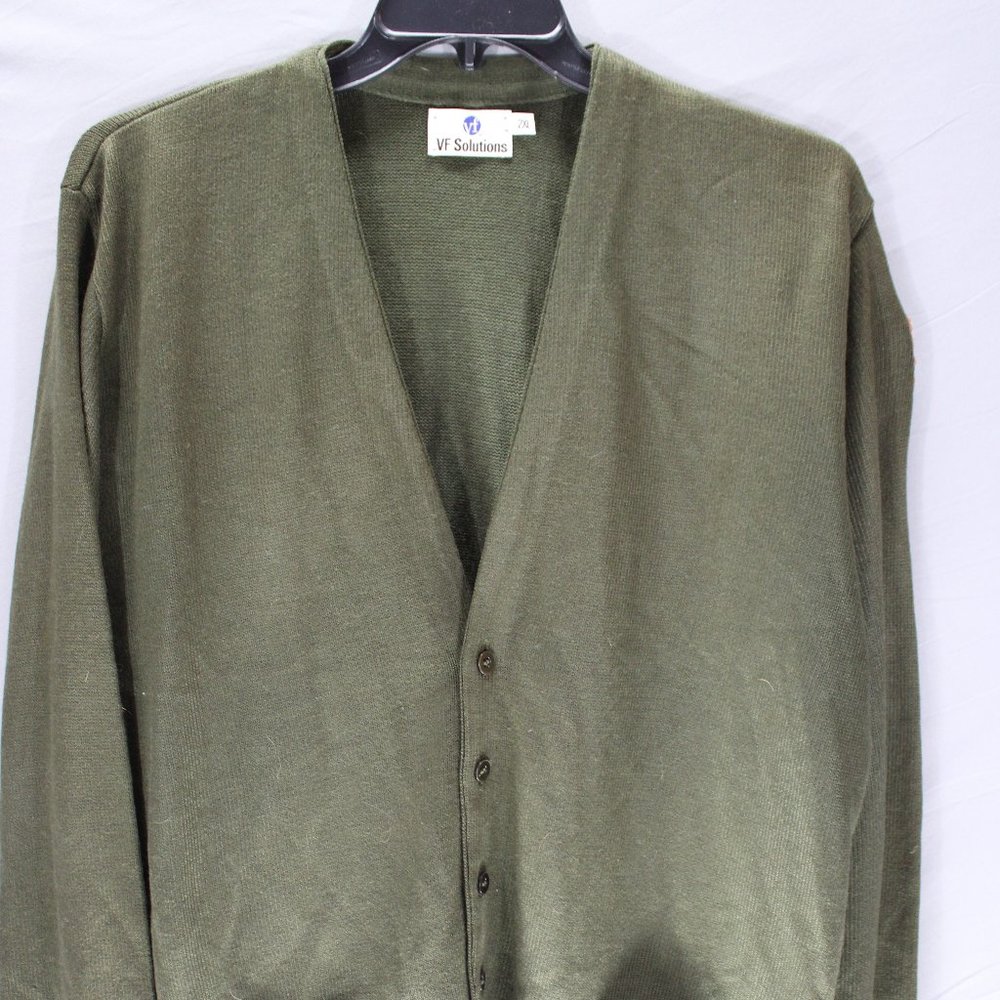 Vintage National Park Service Cardigan Sweater Uniform Green Patch Size 2XL